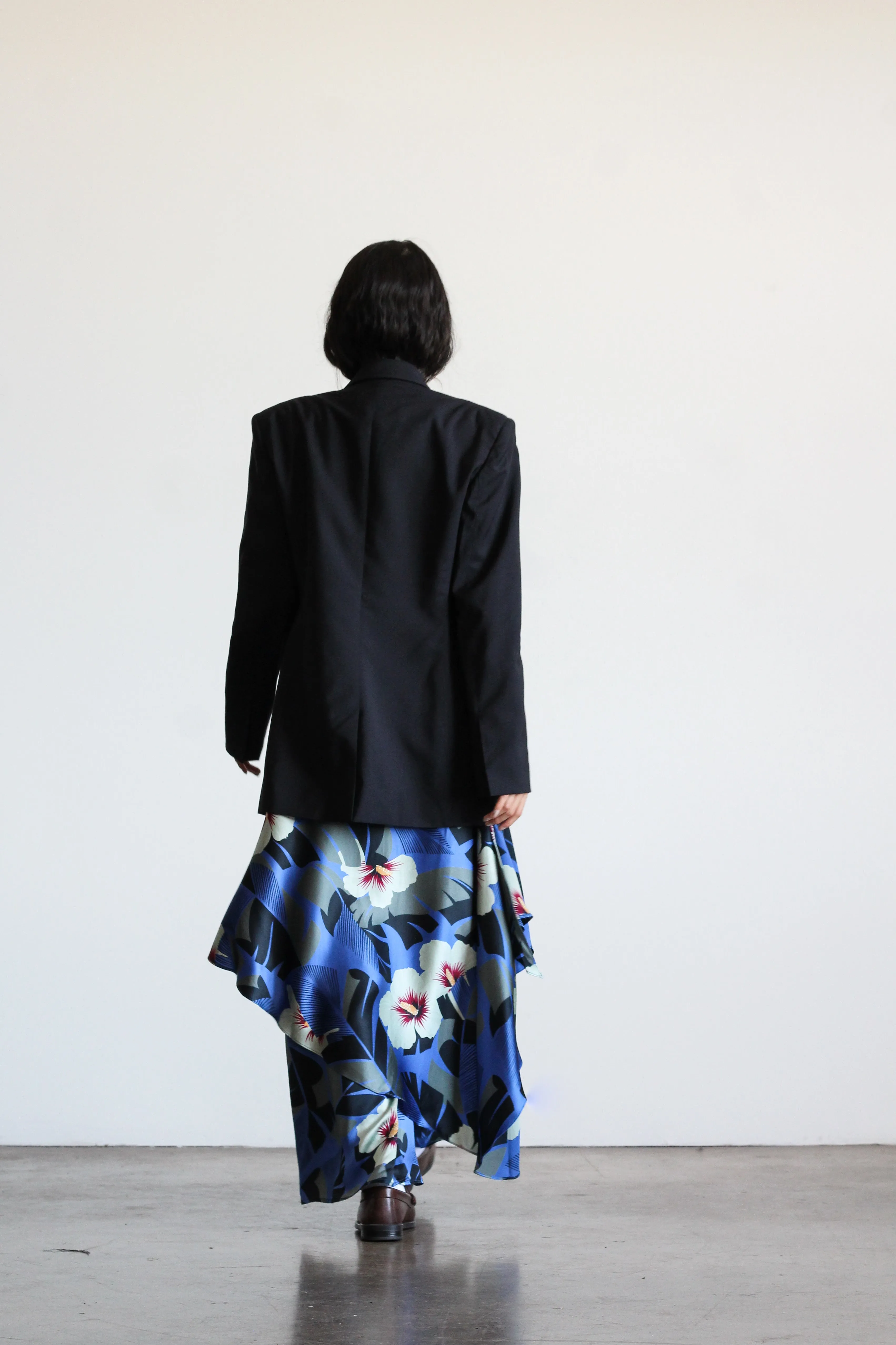 1980's ANNE KLEIN silk floral draped culottes | VINTAGE