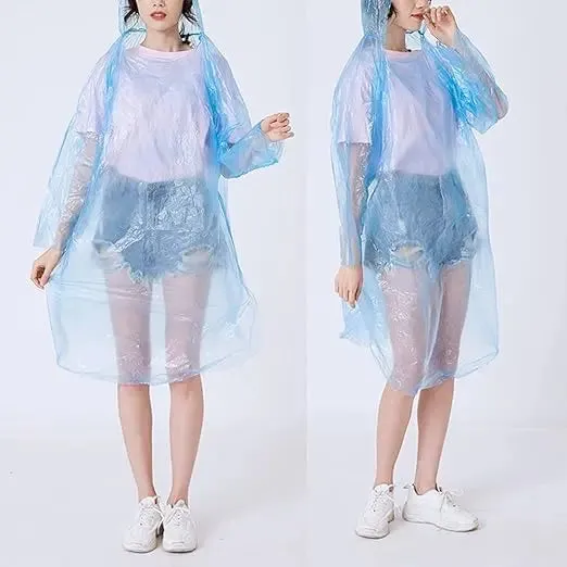 3 Pcs Portable Disposable Emergency Raincoats Waterproof Rain Poncho in A Ball