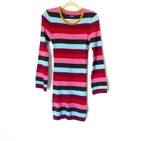 BLANKNYC Colorful Striped Metallic Ribbed Sweater Dress- Size S