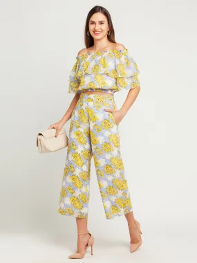 Blue Printed Trouser