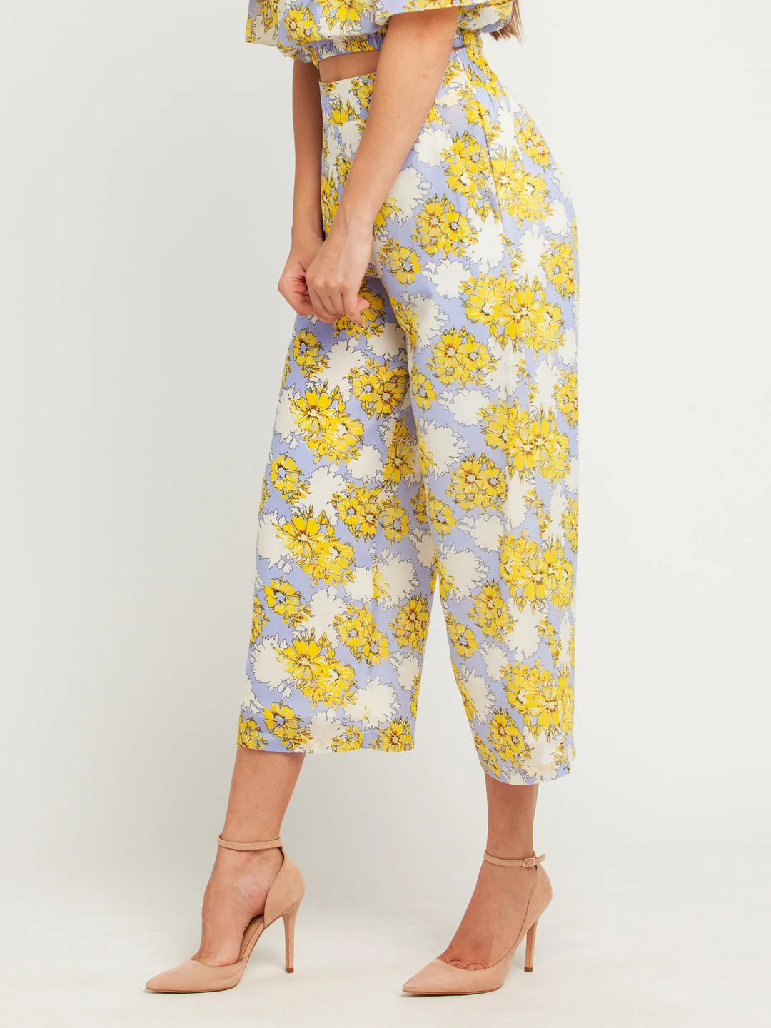 Blue Printed Trouser