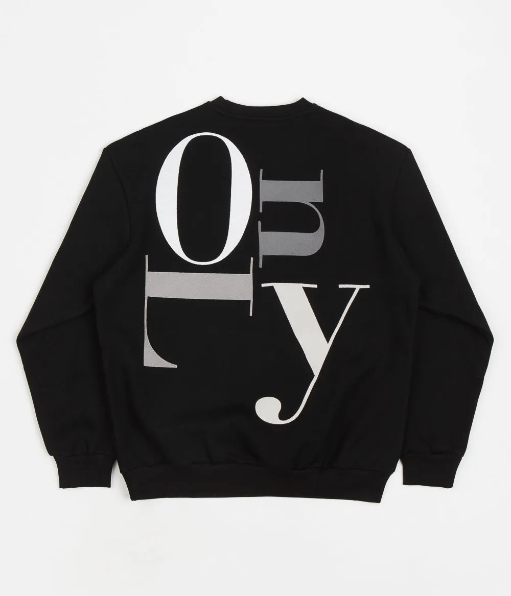 Cash Only Big Letter Crewneck Sweatshirt - Black