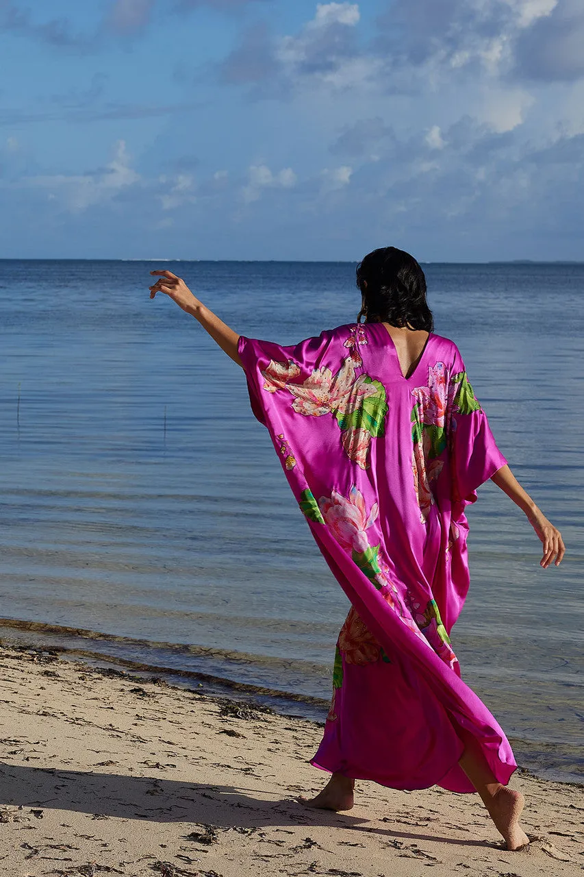 Couture Hanabi Beaded Silk Caftan