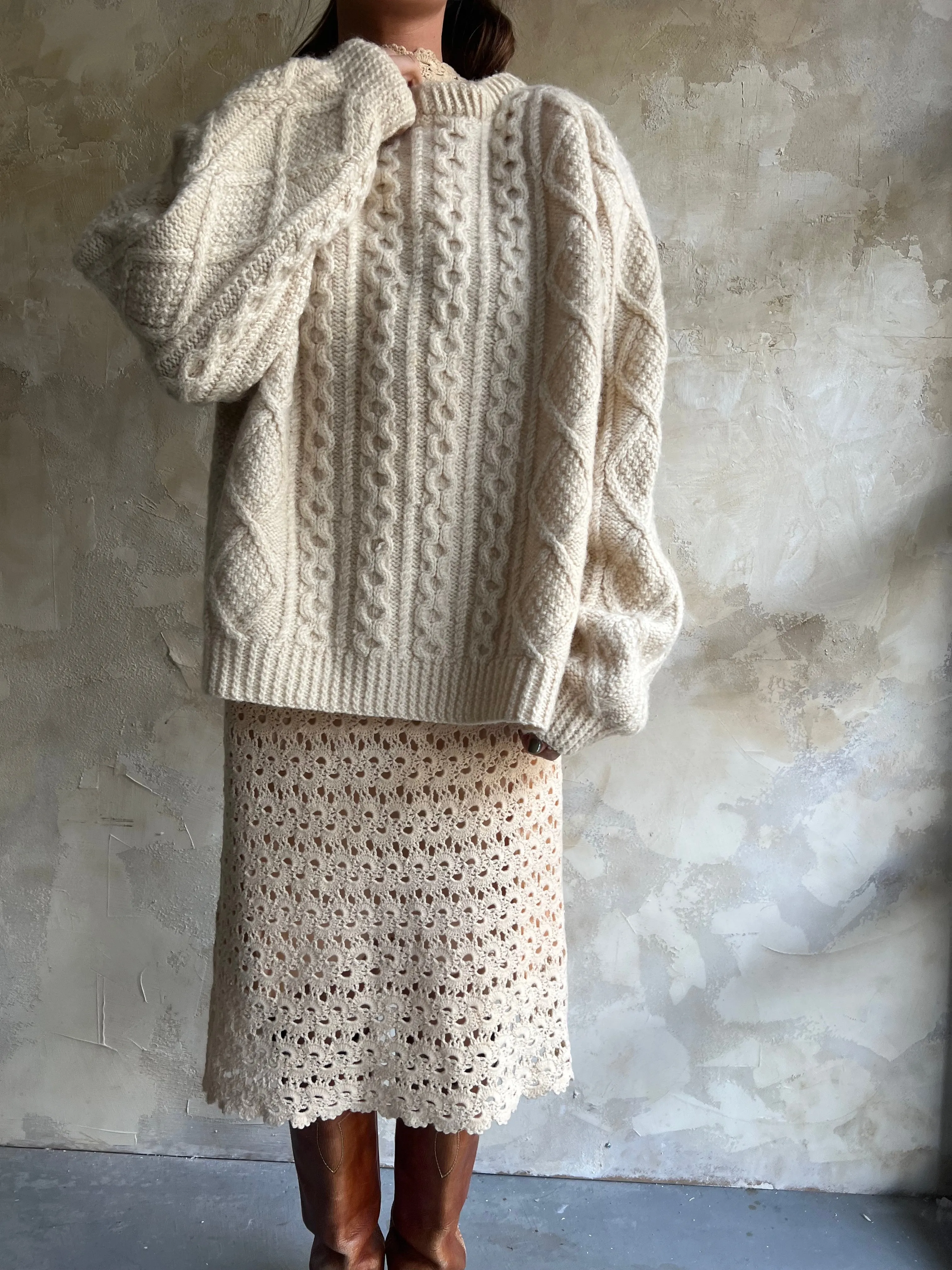 Cream Crochet Dress