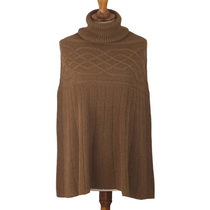 Custom 100% Cotton Knit Poncho Sweater – Crew Neck Design