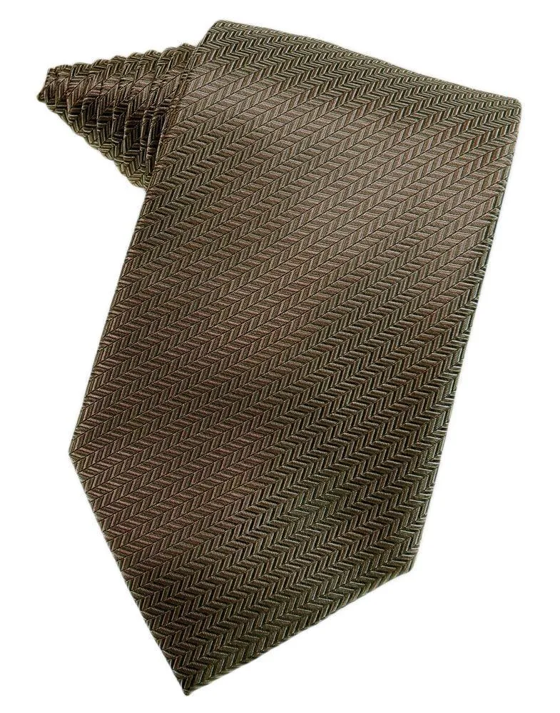 Espresso Herringbone Satin Formal Neck Tie