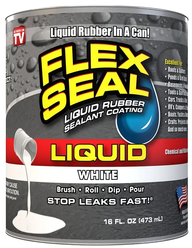 Flex Seal LFSWHTR16 Rubberized Coating, White, 16 oz :PINT: QUANTITY: 1