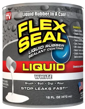 Flex Seal LFSWHTR16 Rubberized Coating, White, 16 oz :PINT: QUANTITY: 1