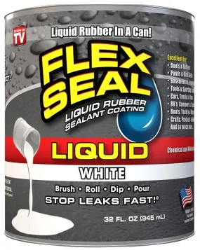 Flex Seal LFSWHTR32 Rubberized Coating, White, 32 oz :QUART: QUANTITY: 1