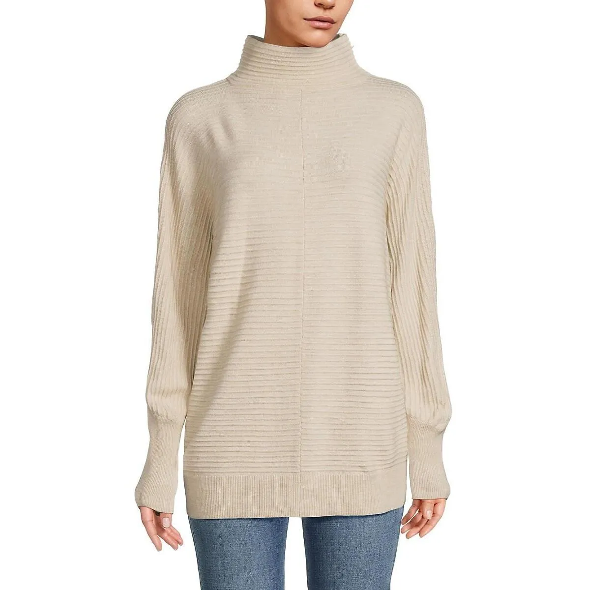French Connection Womens Ribbed Winter Poncho Sweater