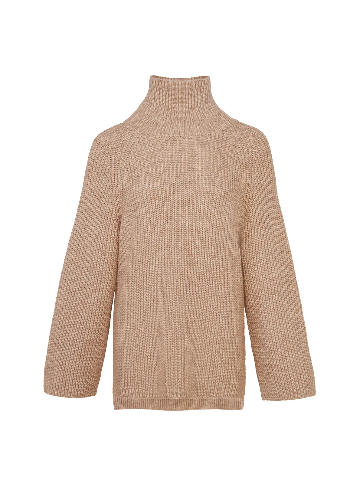 High-Neck Loose Fit Rib Sweater