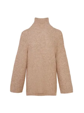 High-Neck Loose Fit Rib Sweater