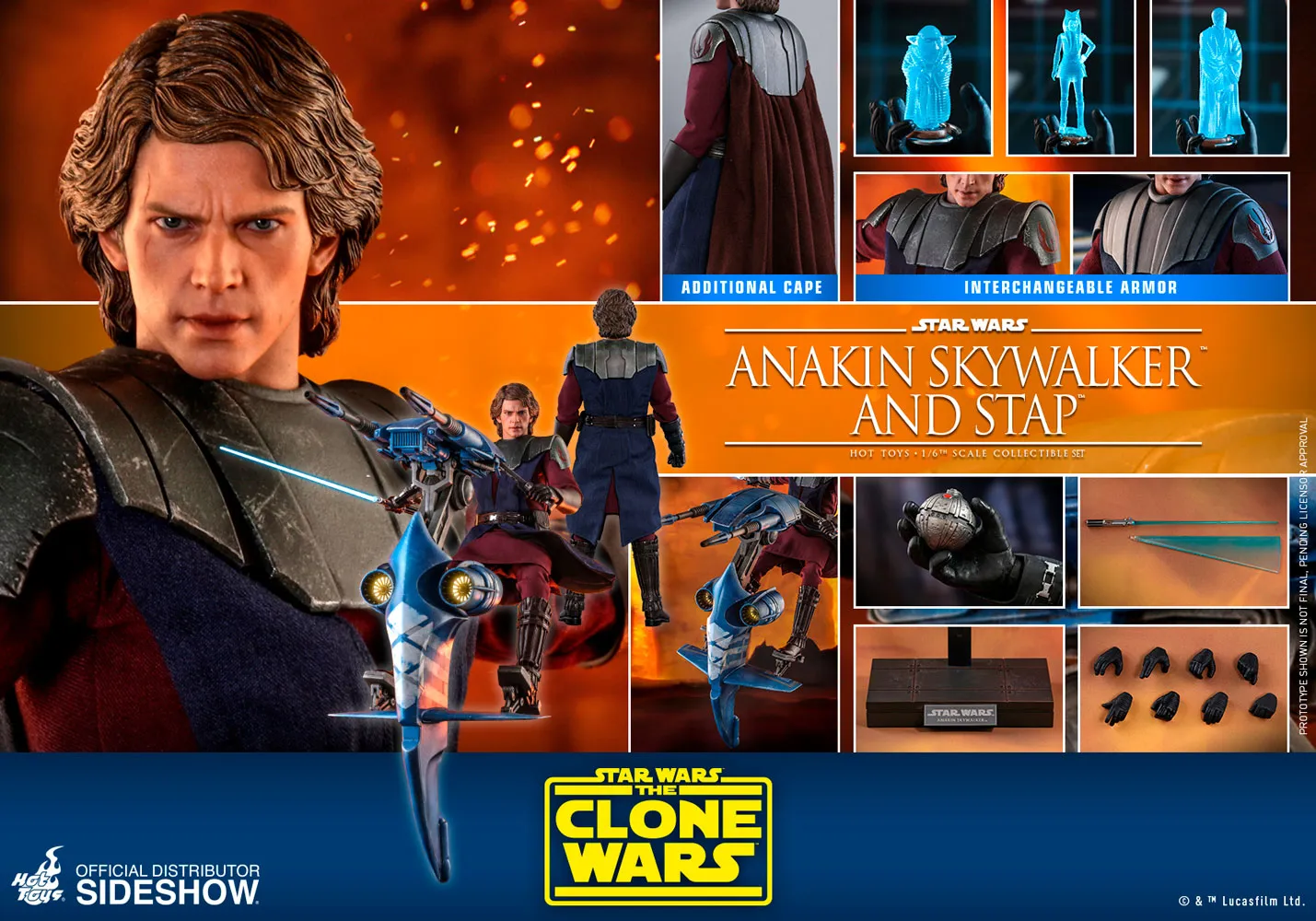 Hot Toys - Star Wars The Clone Wars - Anakin Skywalker and STAP Set