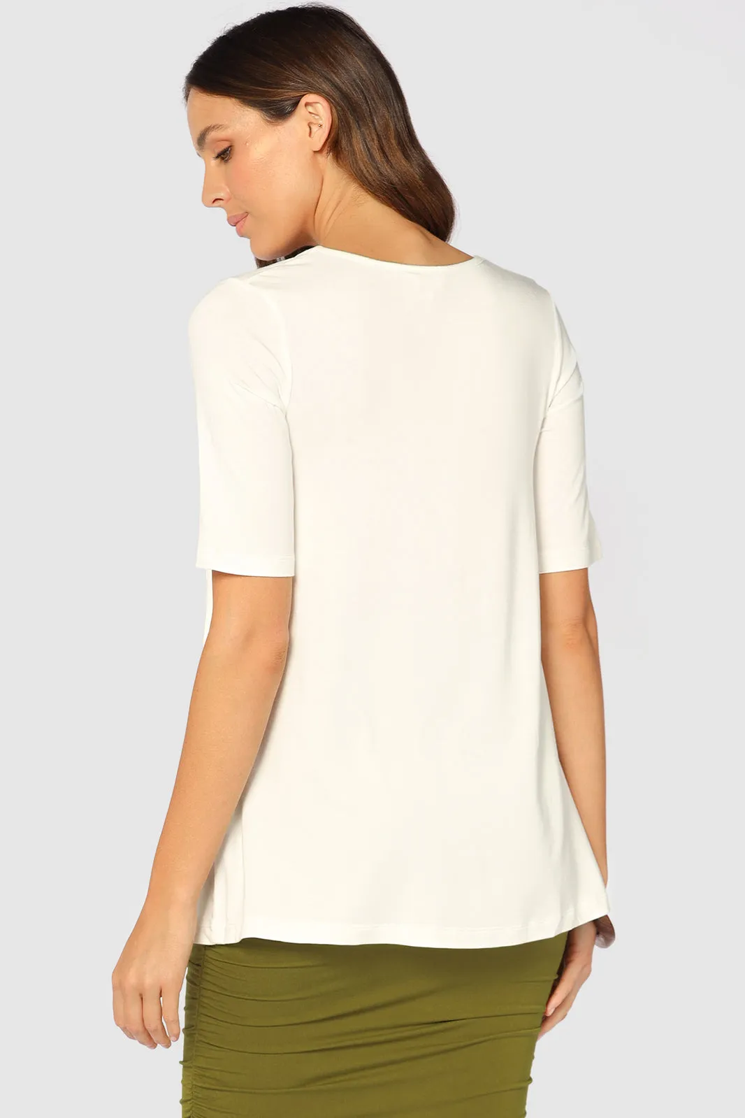 J0SEPHINE Bamboo Ivory Short Sleeve Tunic