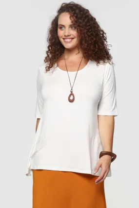 J0SEPHINE Bamboo Ivory Short Sleeve Tunic