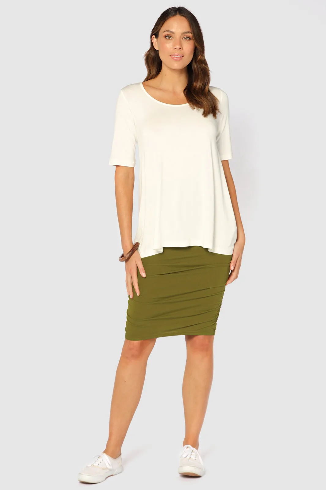 J0SEPHINE Bamboo Ivory Short Sleeve Tunic