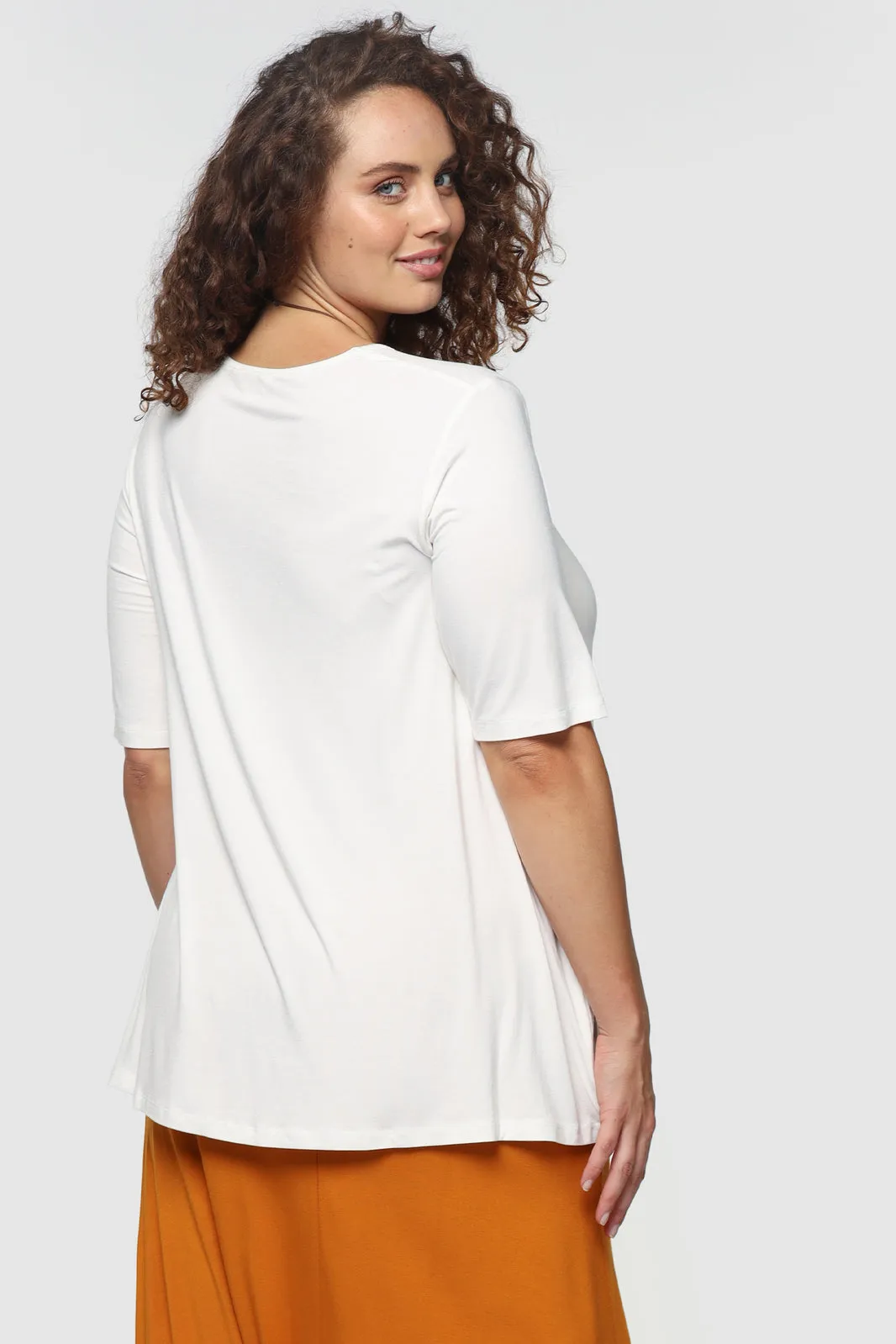 J0SEPHINE Bamboo Ivory Short Sleeve Tunic