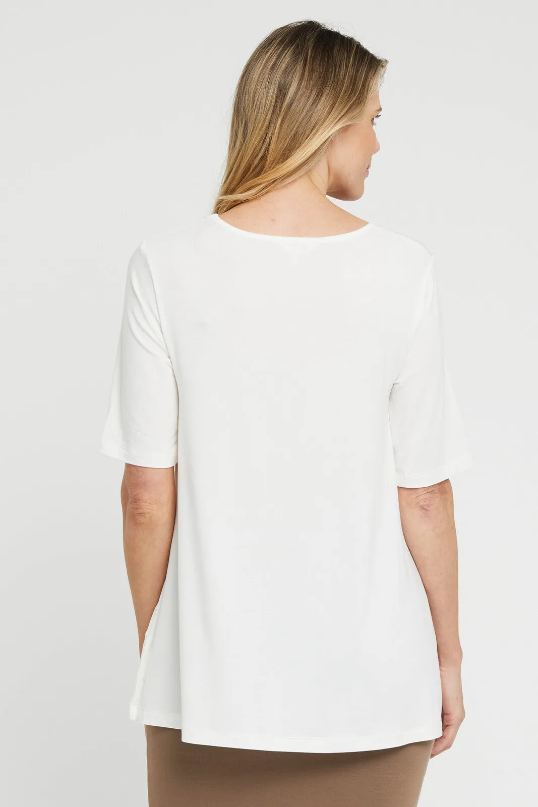 J0SEPHINE Bamboo Ivory Short Sleeve Tunic