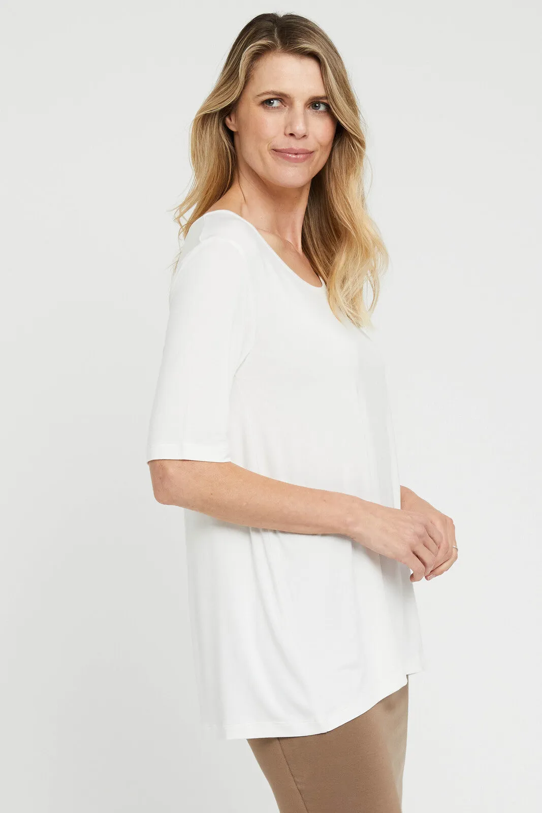 J0SEPHINE Bamboo Ivory Short Sleeve Tunic