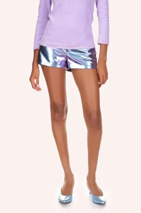 Metallic Faux Leather Shorts