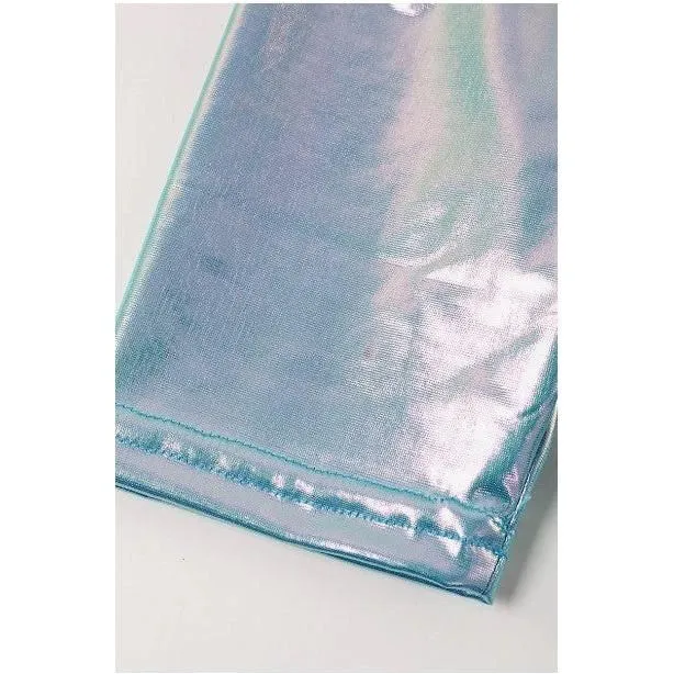 Metallic Iridescent Blue Girls Bike Shorts