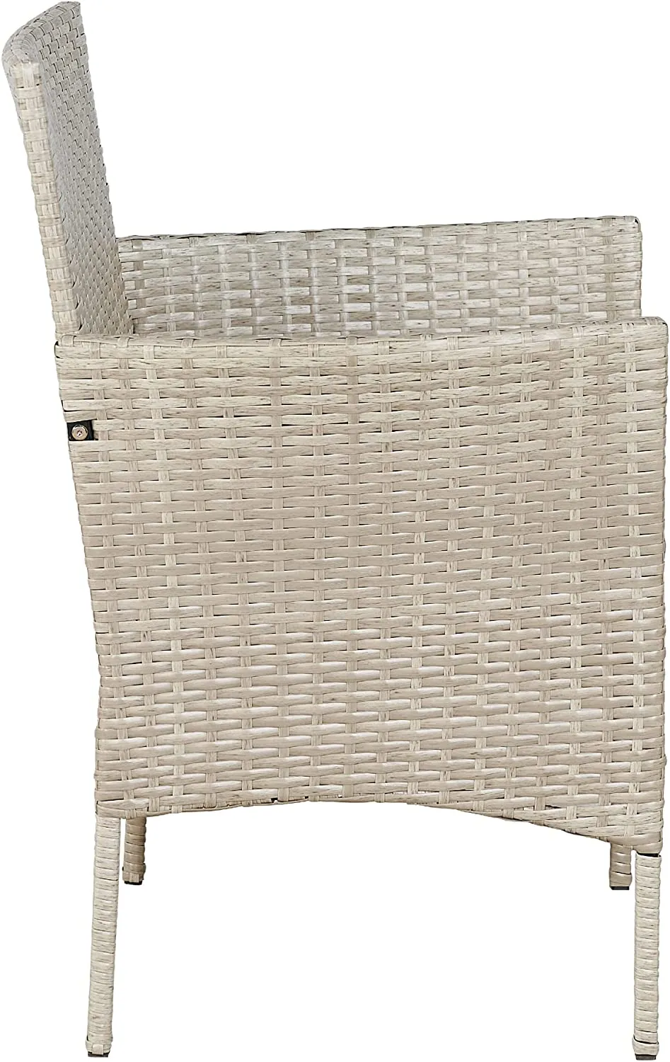 Outdoor Conversation?áGarden Furniture Sets (Tan/Navy Blue) Patio Furniture 3 Pieces PE Rattan Wicker Chairs Patio Glass Tempered Glass Table