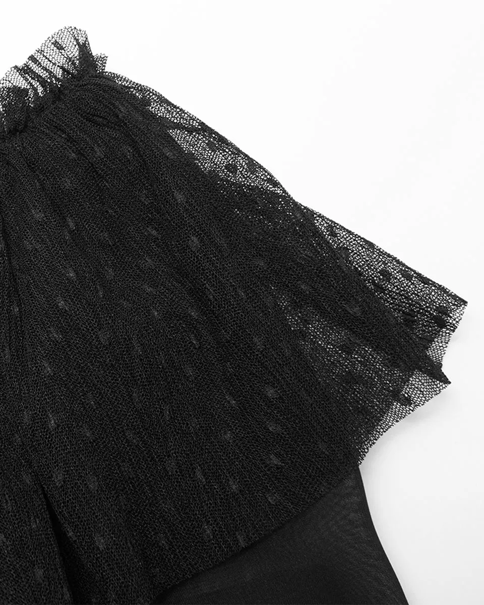 Punk Rave Daily Life Retrogothic Pleated Chiffon Midi Dress