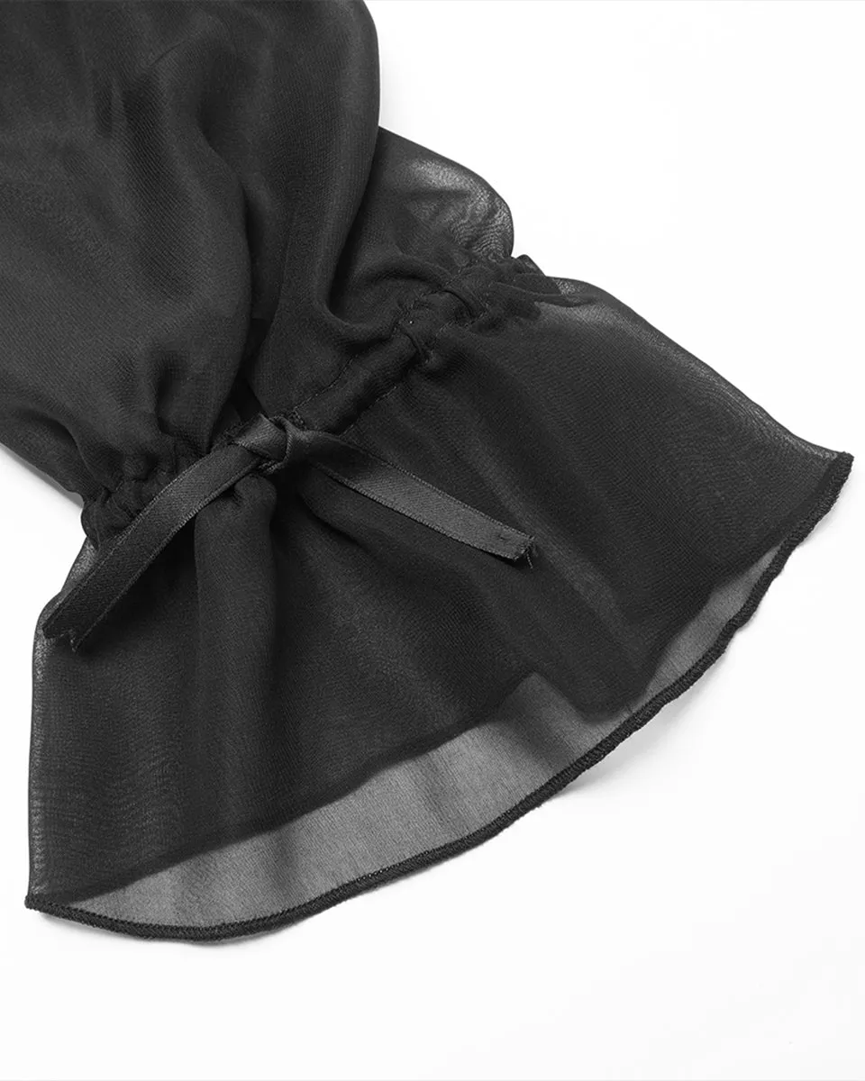 Punk Rave Daily Life Retrogothic Pleated Chiffon Midi Dress