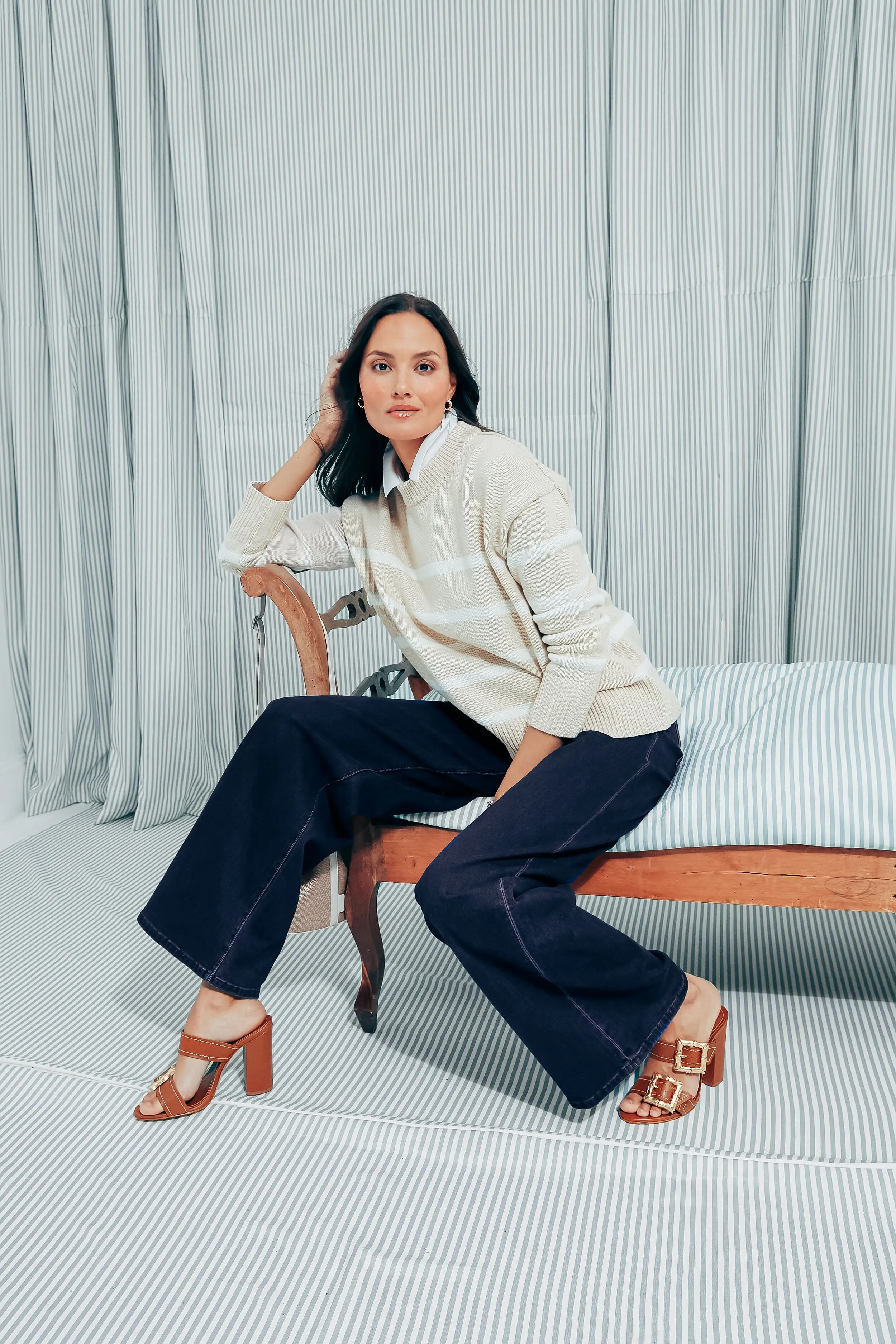 Sandstone Striped Lachlan Sweater