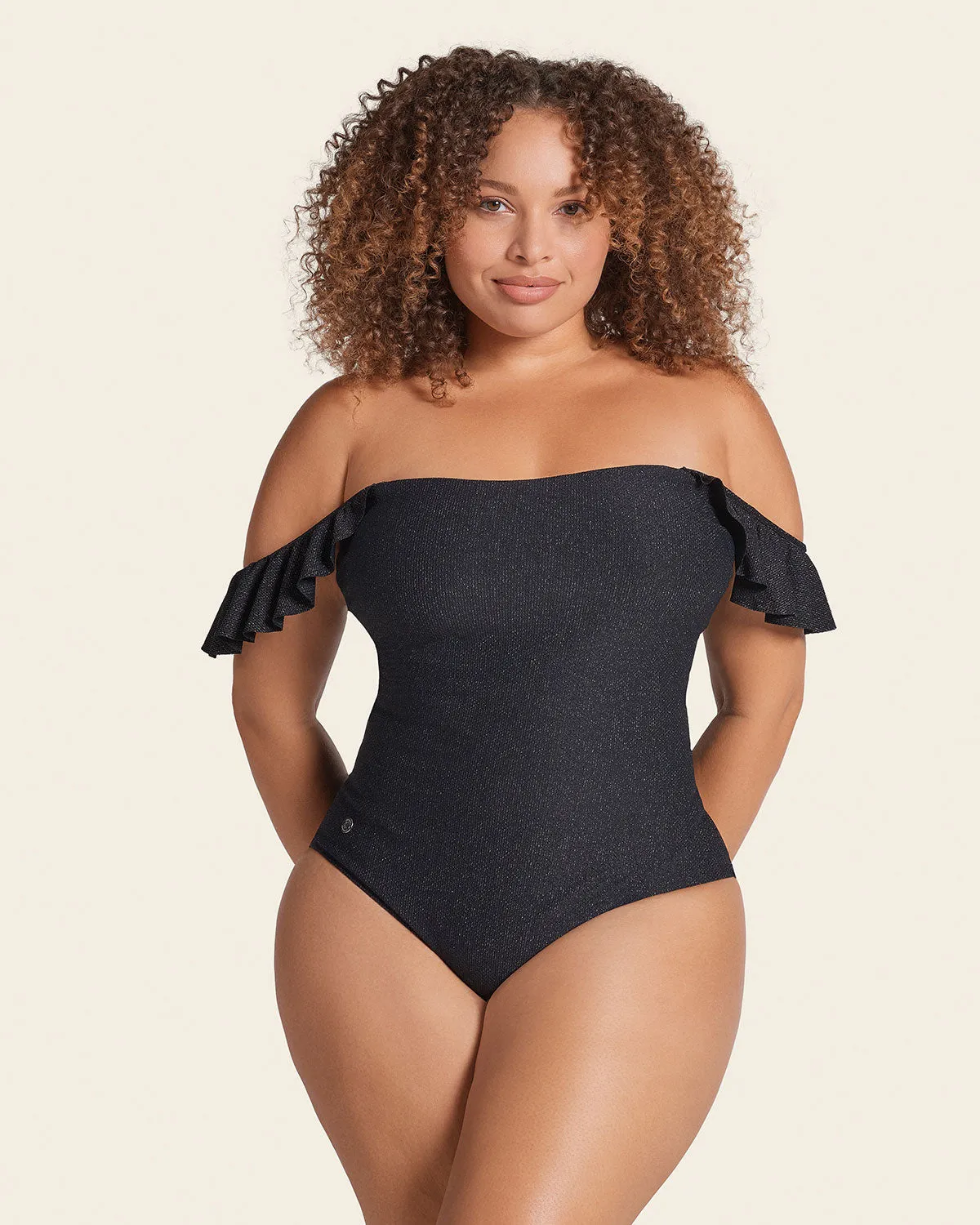 Strapless One-Piece Slimming Swimsuit with Ruffles