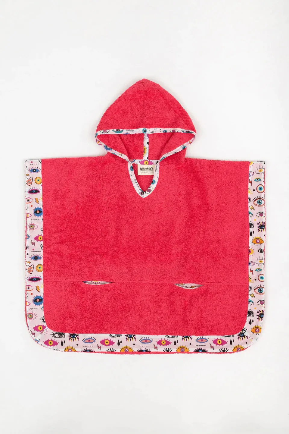 Sun of a beach Kids Poncho Starry Eyes Fluo