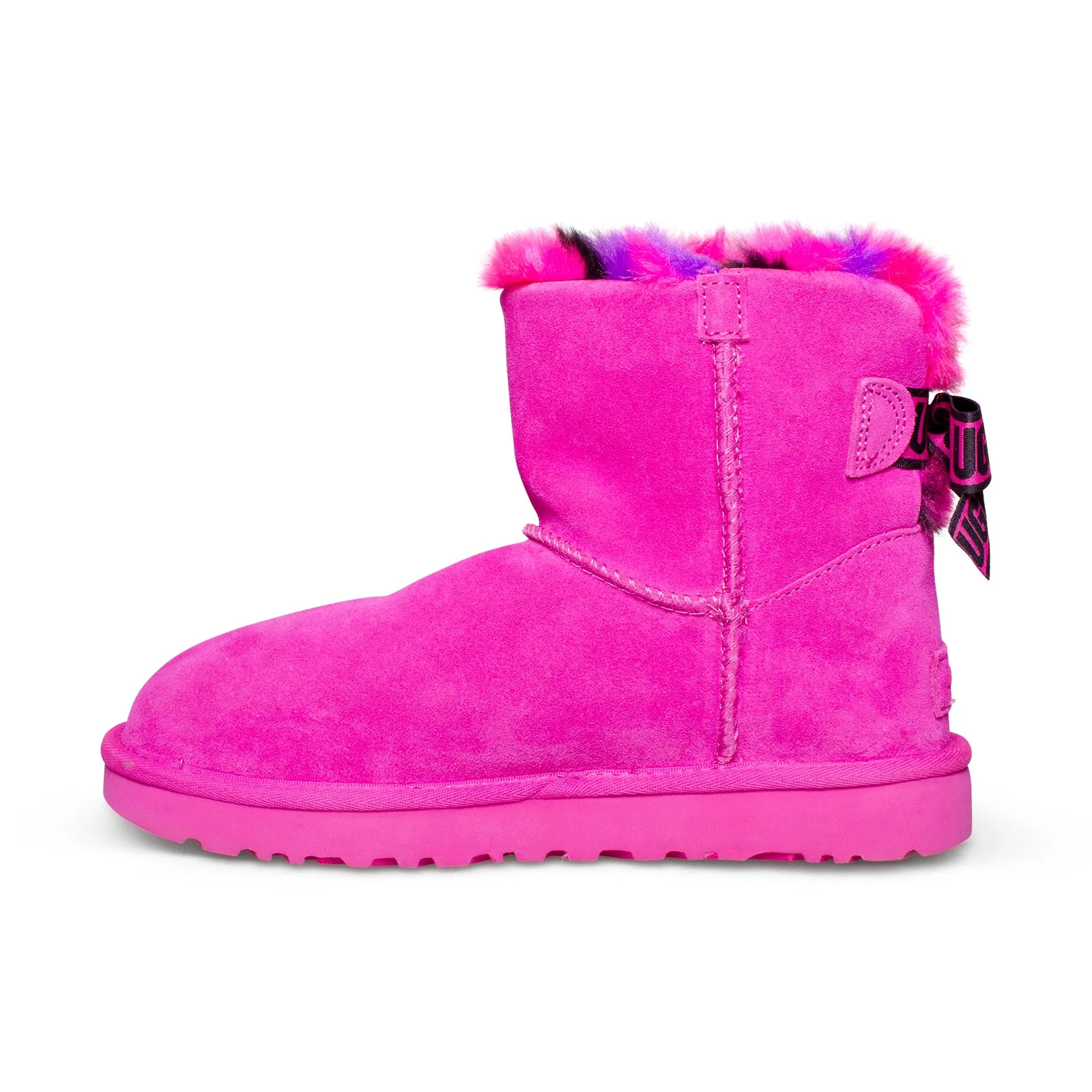 UGG Mini Bailey Bow Plaid Punk Rock Rose Boots - Women's