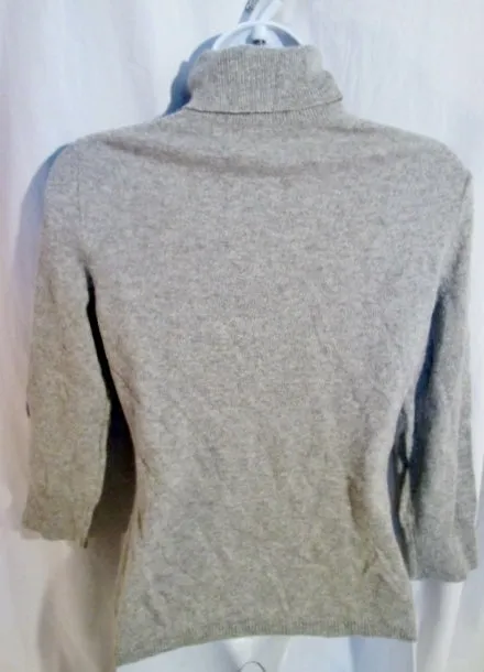 Womens EXPRESS DESIGN STUDIO Cashmere Turtleneck Sweater Pullover GRAY M Top